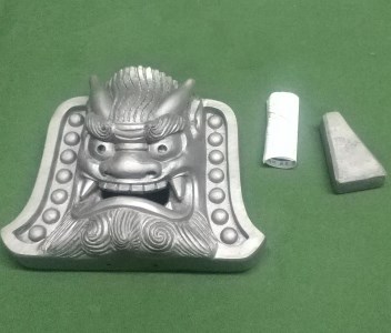 伝統工芸士の鬼師が作る守護鬼瓦シリーズ 疫病退散 守護鬼面 4寸(12cm) H064-022