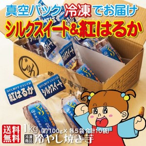 焼き芋 冷凍 冷やし焼き芋 シャリシャリちゃん 1kg(100g×10) 紅はるか＆シルクスイート H047-033