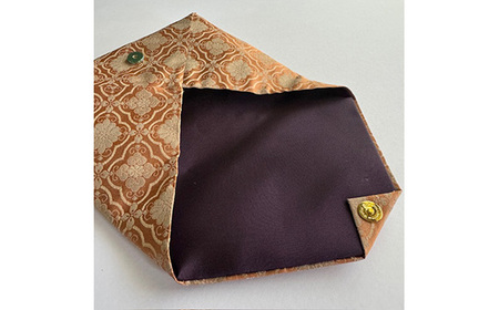 No.432-03 【表地の柄：菱地紋丸花緞子】数寄屋袋　和装バッグ　ポーチ　クラッチバッグ