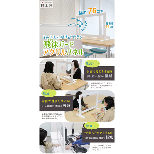 No.174 組み立て式　飛沫ガードアクリルパネル　ZK-02