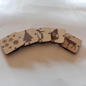 シンプルなスクエアマグネット(冬セット)