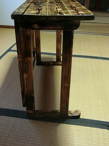 木製レトロ風 折り畳みテーブル(小)