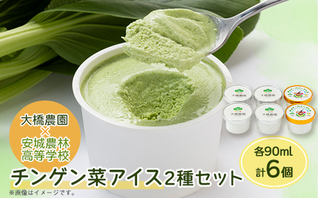 安城市産チンゲン菜アイス4個　はちみつアイス2個　合計6個【配送不可地域：離島】【1570134】